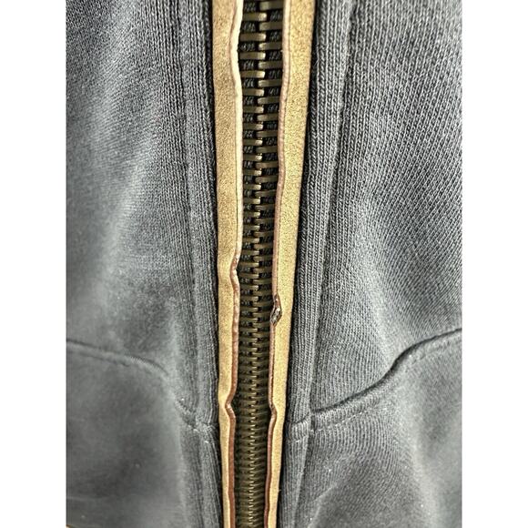 Ermenegildo Zegna Full Zip Up Suede Trim Sweatshirt Navy Sweater Jacket Men's XL - Picture 6 of 16